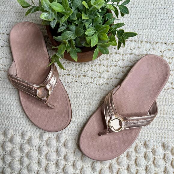 VIONIC Women's Size 9 Tide Aloe Post Sandal Orthotic Shoe Thong Flip Flop Pink - Picture 2 of 9